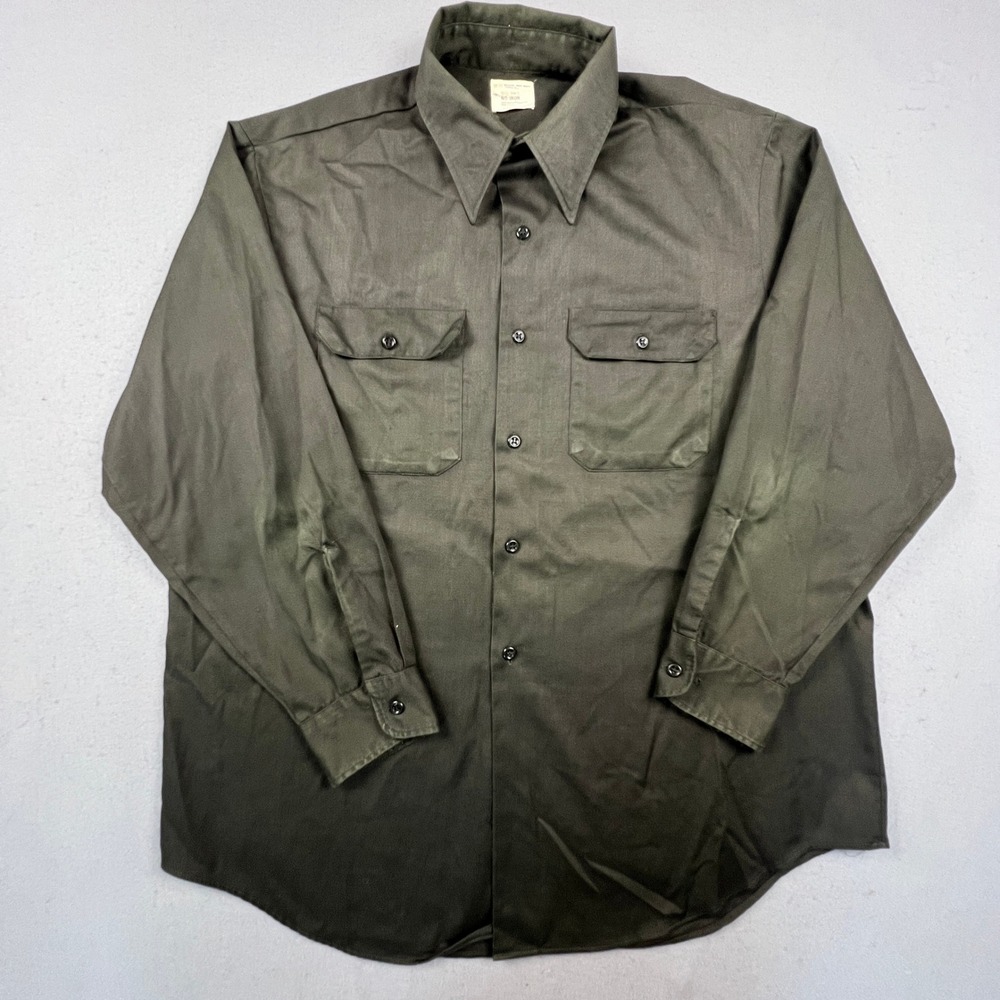 Big Mac Work Shirt Mens XL Green No-Iron Cotton Blend Vintage JCPenney Utility